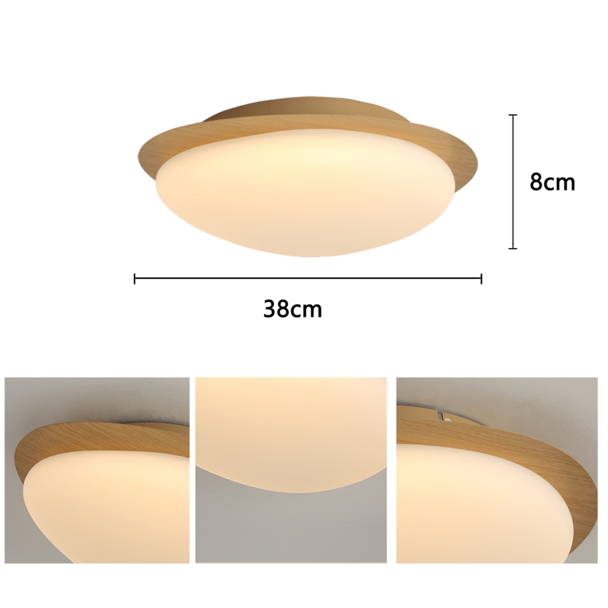 Brilagi - Plafonnier LED VISBY WOOD LED/18W/230V Ø 38 cm marron