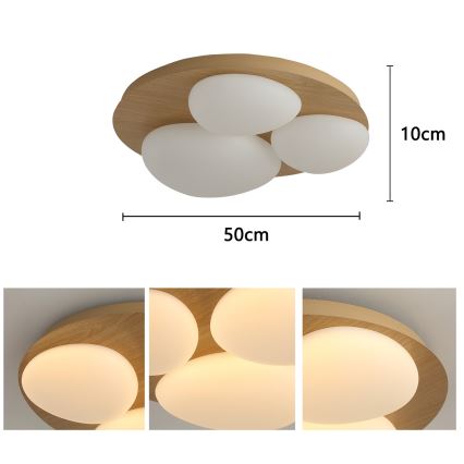 Brilagi - Plafonnier LED VISBY WOOD LED/36W/230V Ø 50 cm brun