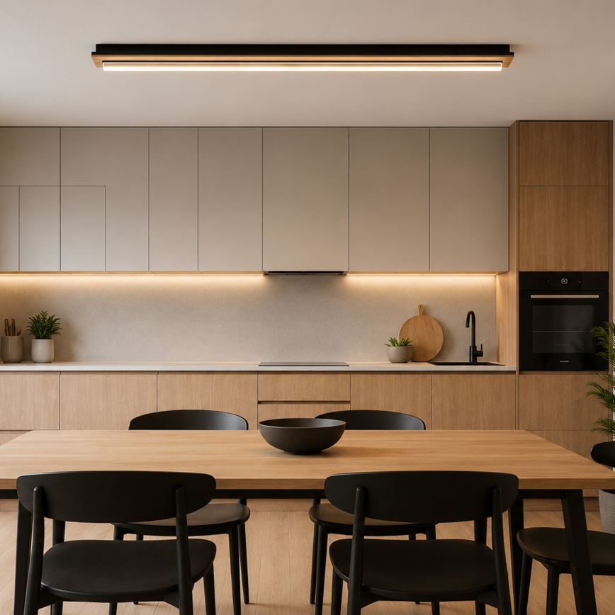Brilagi - Plafonnier LED WOODY FLAT LED/25W/230V chêne/noir