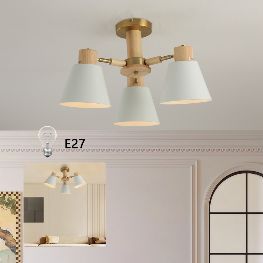 Brilagi - Plafonnier LUND WOOD 3x E27/40W/230V Ø 50 cm bois