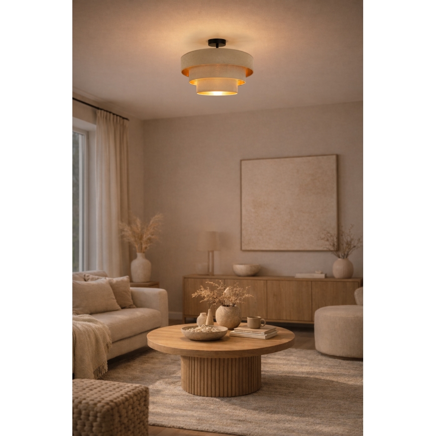 Brilagi - Plafonnier LUNETA 1xE27/60W/230V Ø 40 cm beige/doré