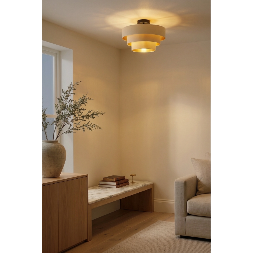 Brilagi - Plafonnier LUNETA 1xE27/60W/230V Ø 40 cm crème/doré