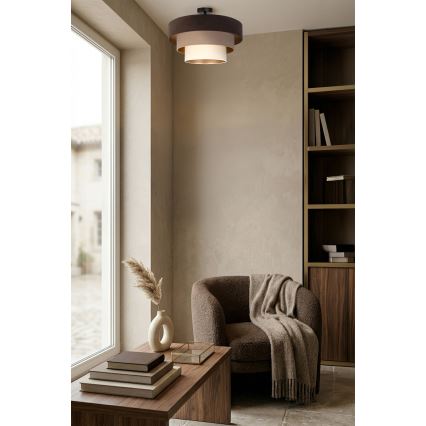 Brilagi - Plafonnier LUNETA 1xE27/60W/230V Ø 40 cm marron/beige/crème