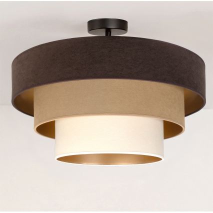 Brilagi - Plafonnier LUNETA 1xE27/60W/230V Ø 40 cm marron/beige/crème