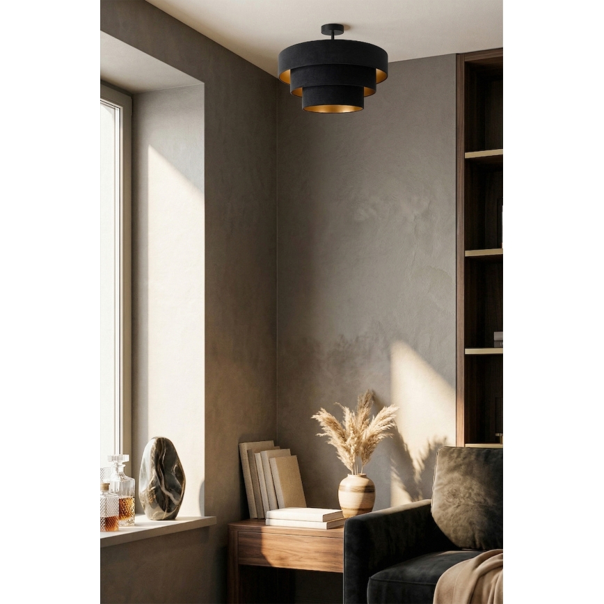 Brilagi - Plafonnier LUNETA 1xE27/60W/230V Ø 40 cm noir/doré