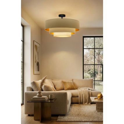 Brilagi - Plafonnier LUNETA 3xE27/60W/230V Ø 80 cm crème/doré