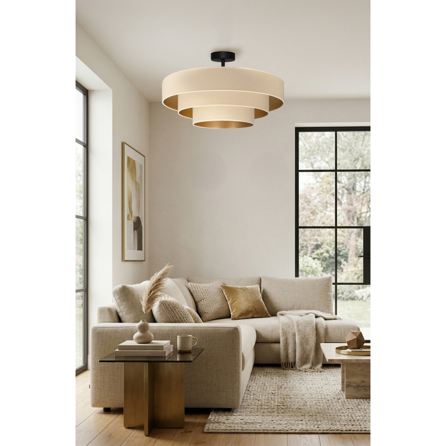 Brilagi - Plafonnier LUNETA 3xE27/60W/230V Ø 80 cm crème/doré