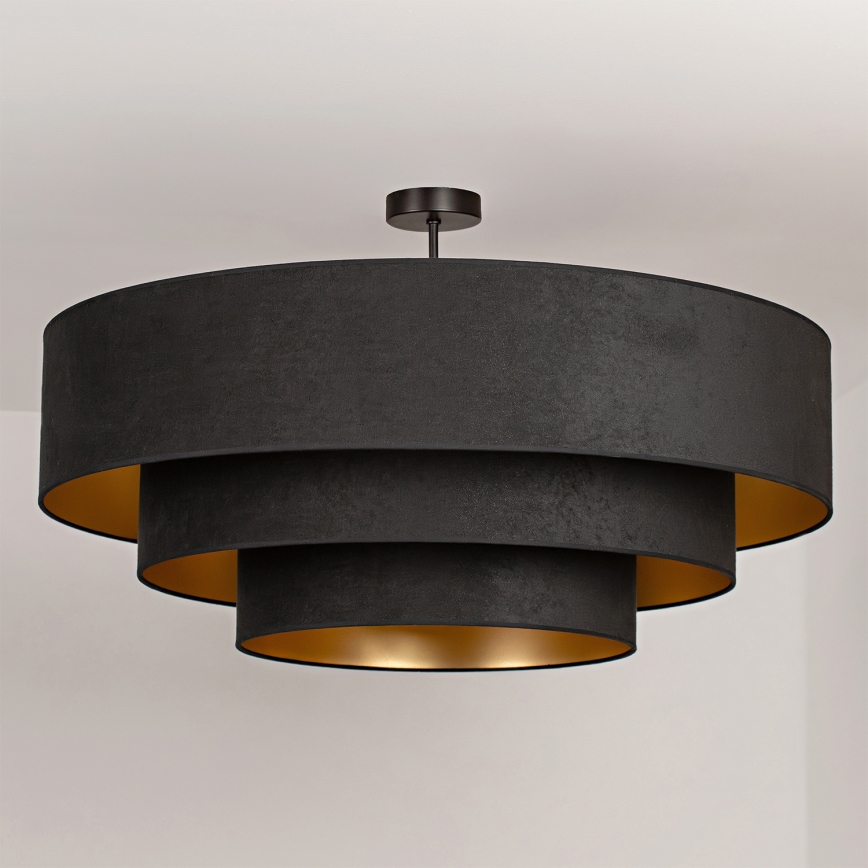 Brilagi - Plafonnier LUNETA 3xE27/60W/230V Ø 80 cm noir/doré