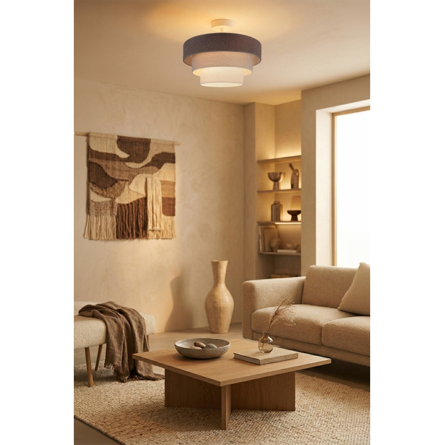 Brilagi - Plafonnier LUNETA à montage en surface 1xE27/60W/230V Ø 40 cm gris/crème/blanc