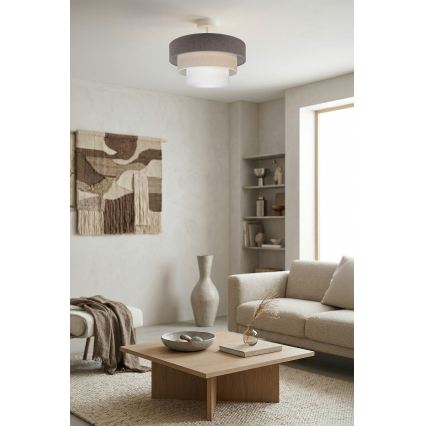 Brilagi - Plafonnier LUNETA à montage en surface 1xE27/60W/230V Ø 40 cm gris/crème/blanc