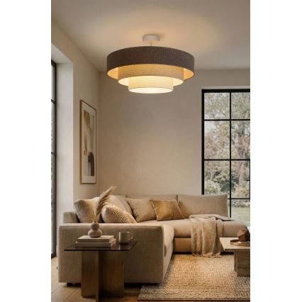 Brilagi - Plafonnier LUNETA à montage en surface 3xE27/60W/230V Ø 80 cm gris/crème/blanc