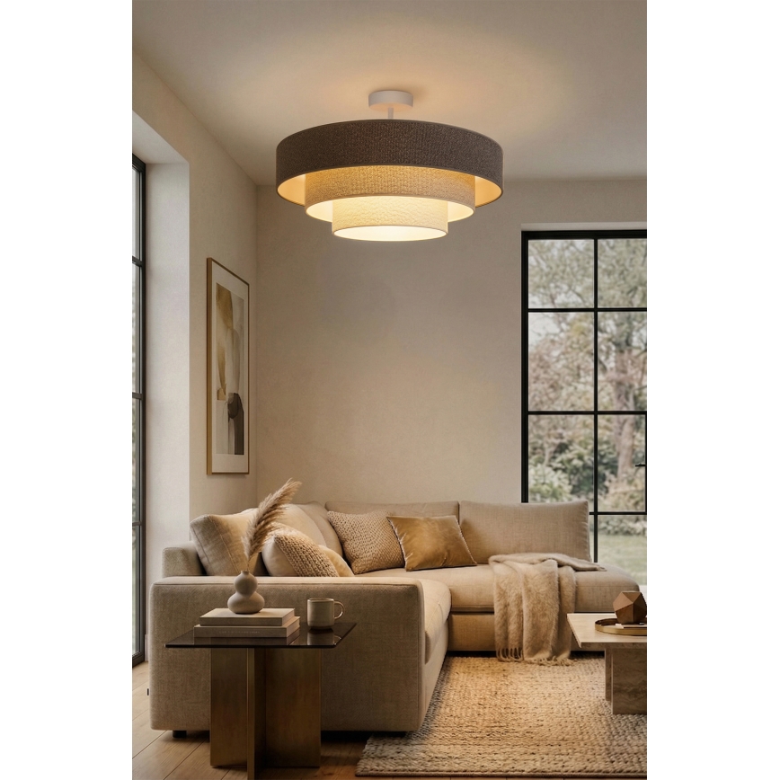 Brilagi - Plafonnier LUNETA à montage en surface 3xE27/60W/230V Ø 80 cm gris/crème/blanc