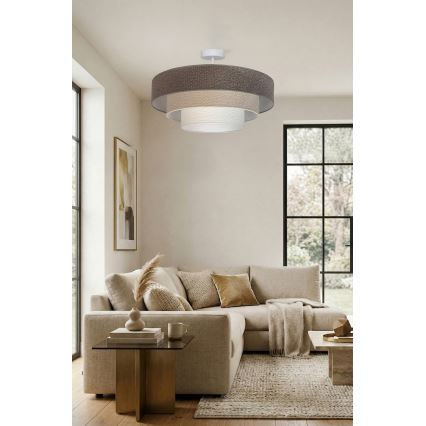 Brilagi - Plafonnier LUNETA à montage en surface 3xE27/60W/230V Ø 80 cm gris/crème/blanc