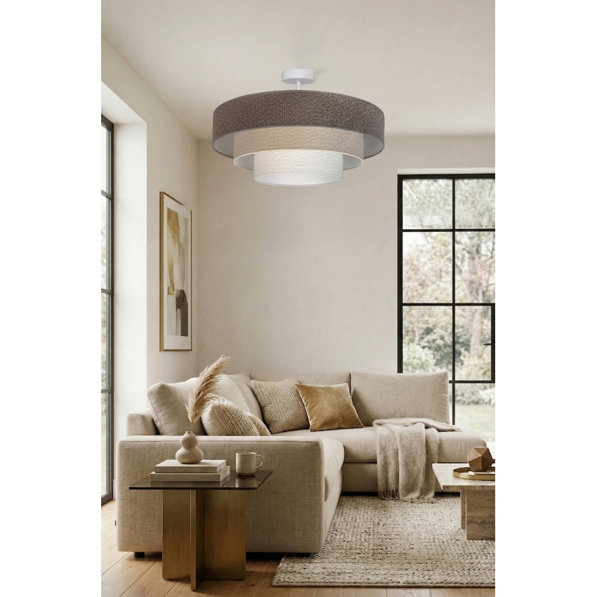 Brilagi - Plafonnier LUNETA à montage en surface 3xE27/60W/230V Ø 80 cm gris/crème/blanc