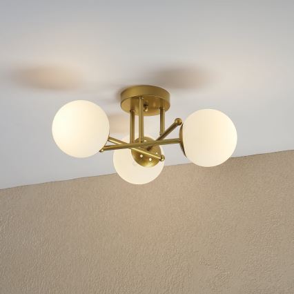 Brilagi - Plafonnier MALIVA 3xE14/15W/230V doré/blanc