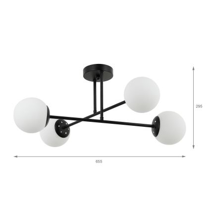 Brilagi - Plafonnier MALIVA 4xE14/15W/230V noir/blanc