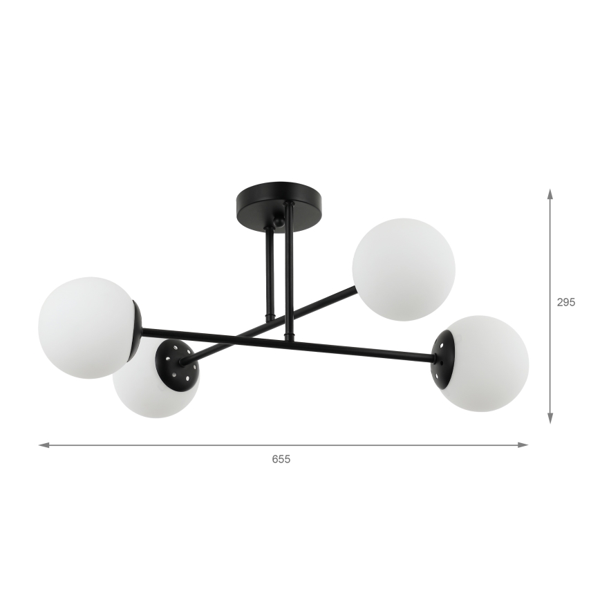 Brilagi - Plafonnier MALIVA 4xE14/15W/230V noir/blanc