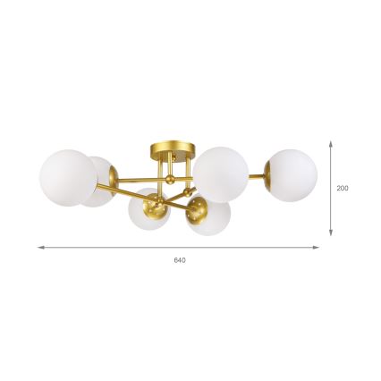 Brilagi - Plafonnier MALIVA 6xE14/15W/230V doré/blanc