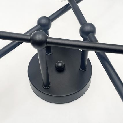 Brilagi - Plafonnier MALIVA 6xE14/15W/230V noir/verre fumé