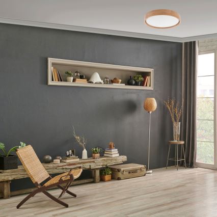Brilagi - Plafonnier à intensité variable MANAROLA SMART LED/24W/230V 2700-6500K chêne d. 41 cm Wi-Fi + Télécommande Tuya