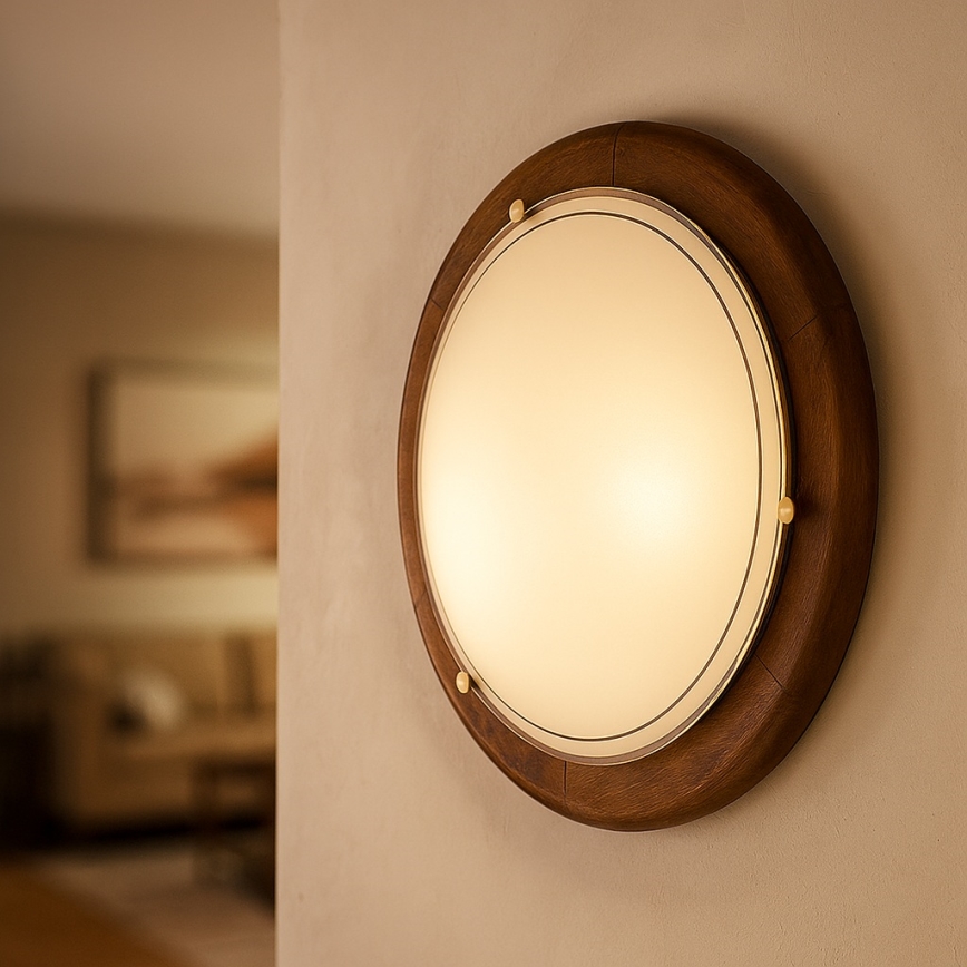 Brilagi - Plafonnier ORBIS 1xE27/60W/230V Ø 30 cm en pin