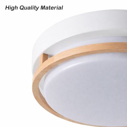 Brilagi - Plafonnier ORINO 2xE27/40W/230V Ø 27 cm blanc/chêne