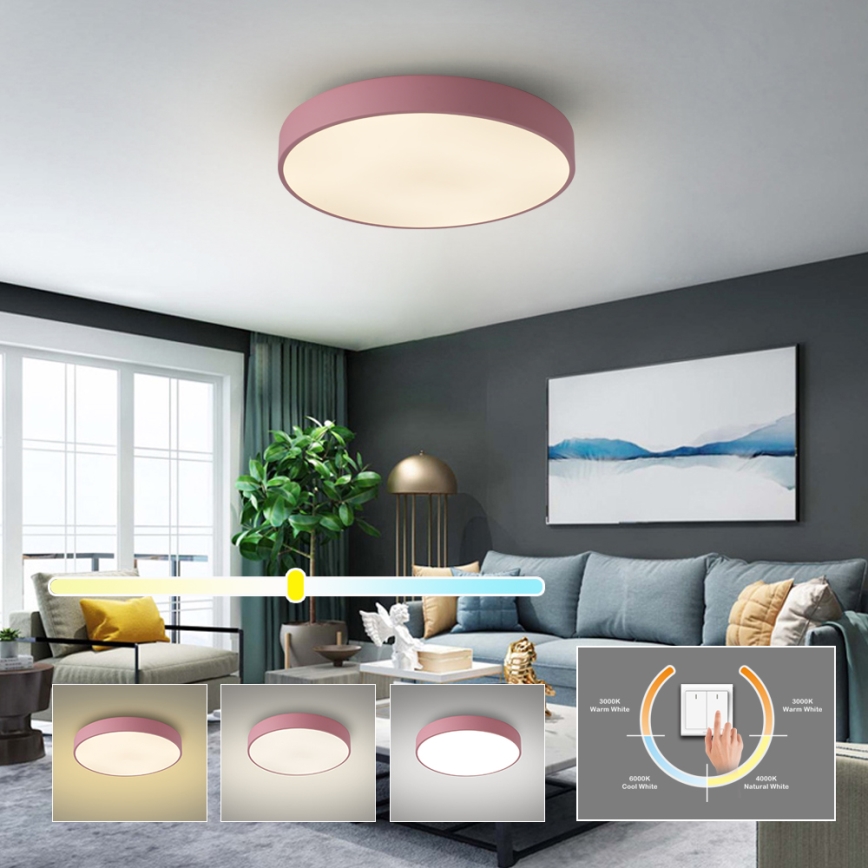 Brilagi - Plafonnier POOL LED/60W/230V 3000/4000/6000K Ø 50 cm rose