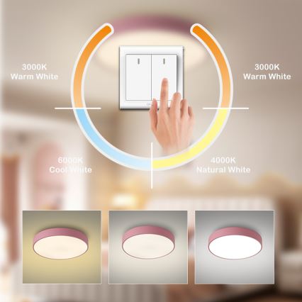 Brilagi - Plafonnier POOL LED/60W/230V 3000/4000/6000K Ø 50 cm rose