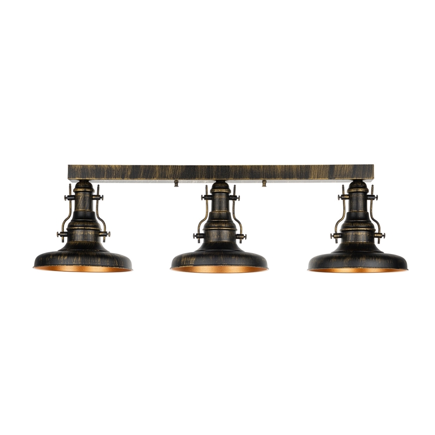 Brilagi - Plafonnier PYRONIC 3xE27/40W/230V bronze/patine