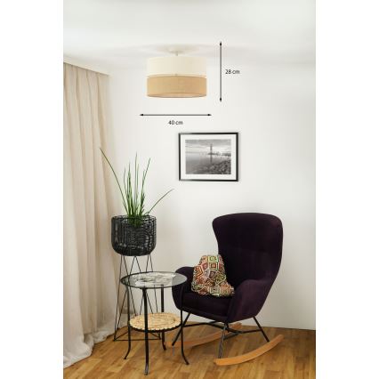 Brilagi - Plafonnier ROYAL YUTE 1xE27/15W/230V d. 40 cm beige/crème