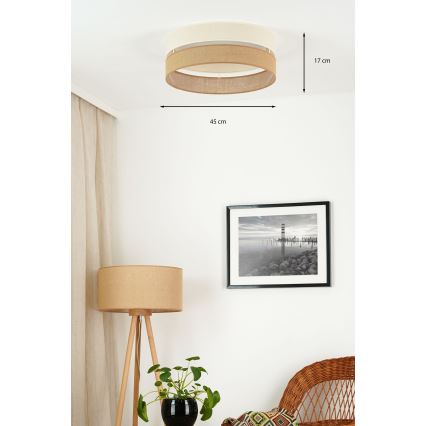 Brilagi - Plafonnier ROYAL YUTE LED/24W/230V d. 45 cm beige/crème
