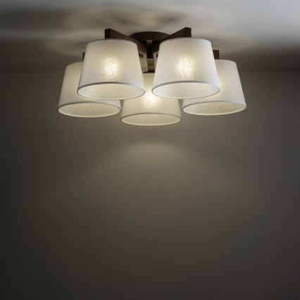 Brilagi - Plafonnier semi-encastré LATTE 5xE27/60W/230V pin/blanc