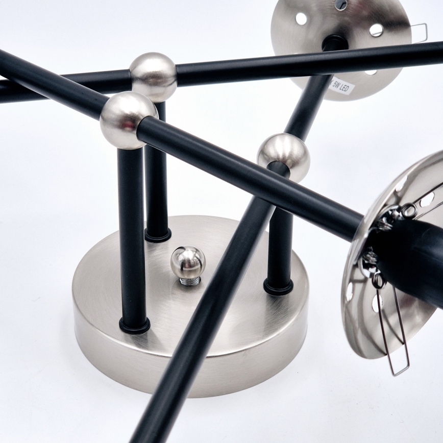 Brilagi - Plafonnier semi-encastré MALIVA 6xE14/15W/230V chrome mat/fumé