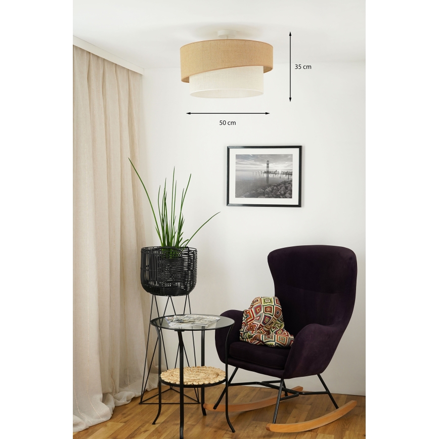 Brilagi - Plafonnier SHINE 1xE27/15W/230V d. 50 cm beige/crème