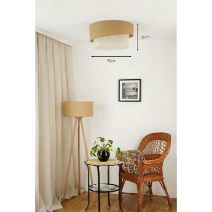 Brilagi - Plafonnier SHINE 1xE27/15W/230V d. 50 cm beige/crème