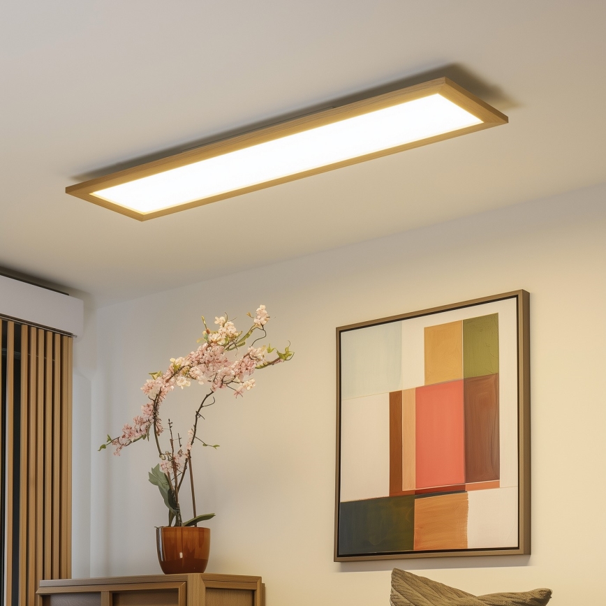 Brilagi - Plafonnier SLIMFRAME WOOD LED/58W/230V 124x34 cm marron
