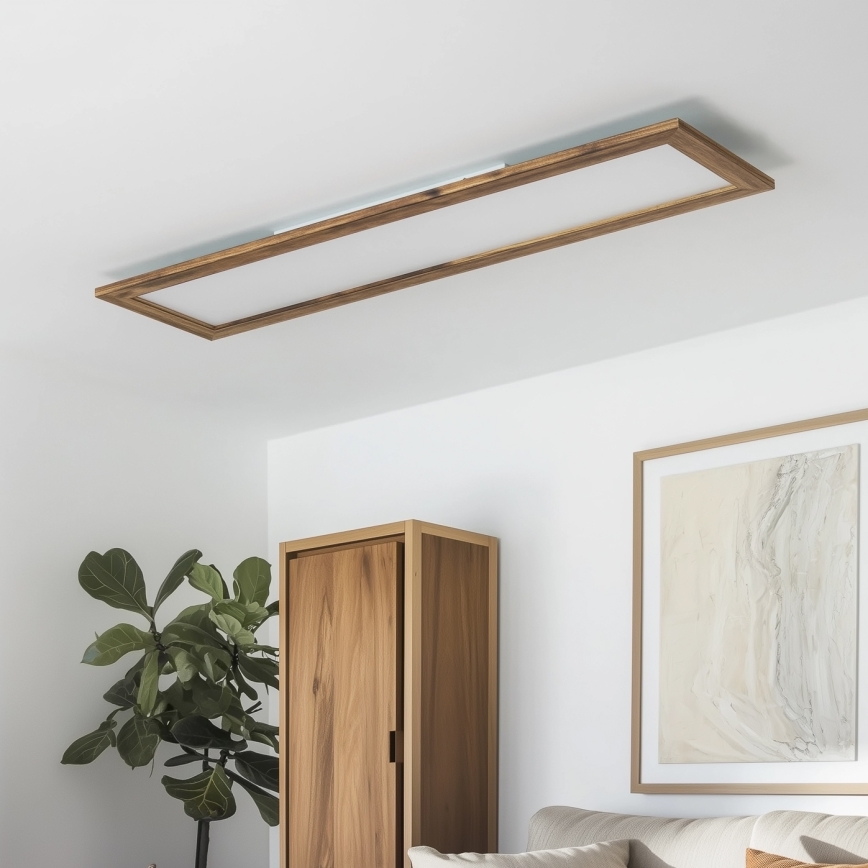 Brilagi - Plafonnier SLIMFRAME WOOD LED/58W/230V 124x34 cm marron
