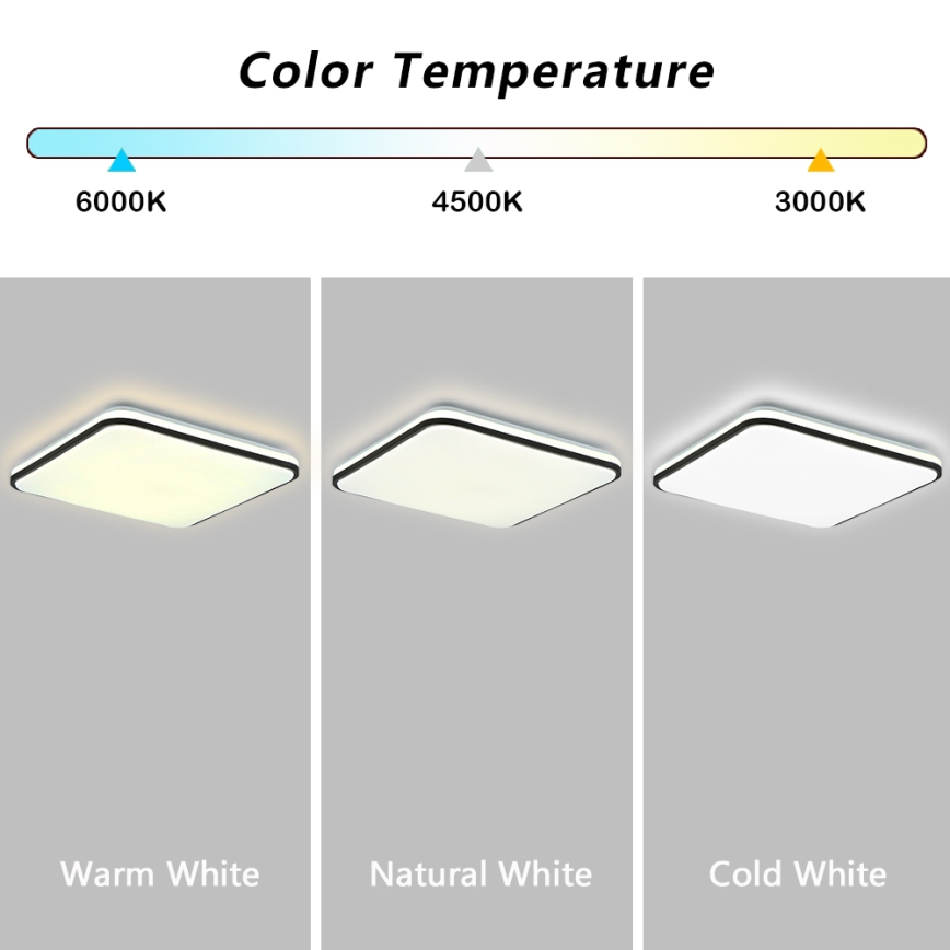 Brilagi - Plafonnier LED dimmable SMART LED/36W/230V 53x53 cm 3000-6000K Wi-Fi Tuya Beacon + télécommande