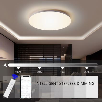 Brilagi - Plafonnier LED dimmable SMART LED/36W/230V Ø 48 cm 2700–6500K Wi‑Fi (Tuya) + télécommande