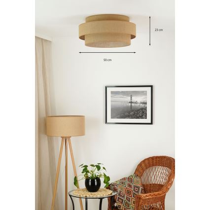 Brilagi - Plafonnier SPACE YUTE LED/12W/230V d. 50 cm 3000K/4000K/6400K beige