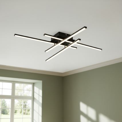 Brilagi - Plafonnier LED STRIPES LED/37W/230V 68x68 cm noir