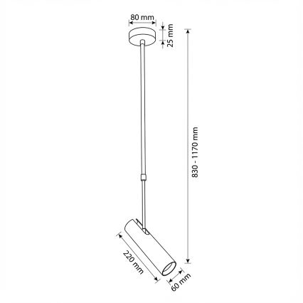 Brilagi - Plafonnier sur tige SELE 1xGU10/30W/230V blanc