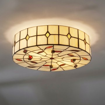 BRILAGI - plafonnier Tiffany en vitrail FOLIA 2xE27/60W/230V Ø 40 cm