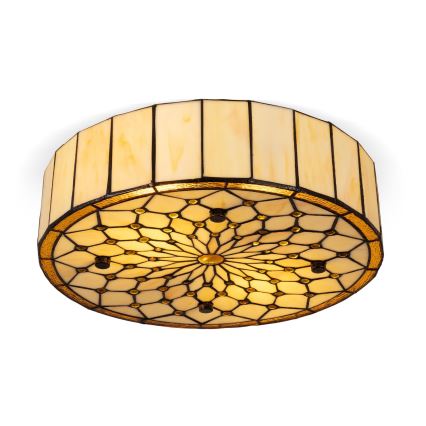 Brilagi - plafonnier Tiffany en vitrail IVOIRE 3xE27/60W/230V Ø 40 cm