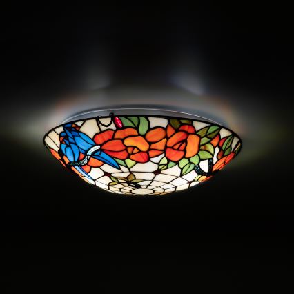 Brilagi - plafonnier Tiffany en vitrail JUNGLE 2xE27/60W/230V Ø 40 cm