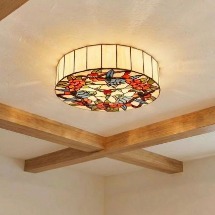 Brilagi - plafonnier Tiffany en vitrail JUNGLE 3xE27/60W/230V Ø 40 cm