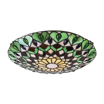 Brilagi - Plafonnier Tiffany en vitrail MARGARET 2xE27/60W/230V Ø 40 cm