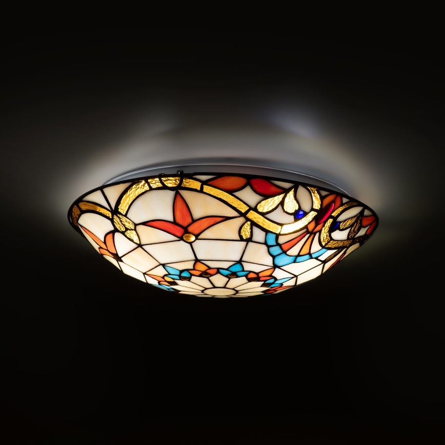 Brilagi - Plafonnier Tiffany en vitrail MIRABELLA 2xE27/60W/230V Ø 40 cm