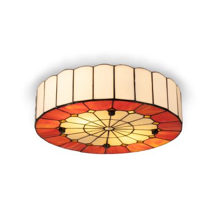 Brilagi - Plafonnier Tiffany en vitrail SIENNA 3xE27/60W/230V Ø 40 cm
