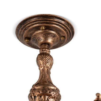 Brilagi - Plafonnier Tiffany en vitrail SIENNA 6xE27/60W/230V Ø 60 cm